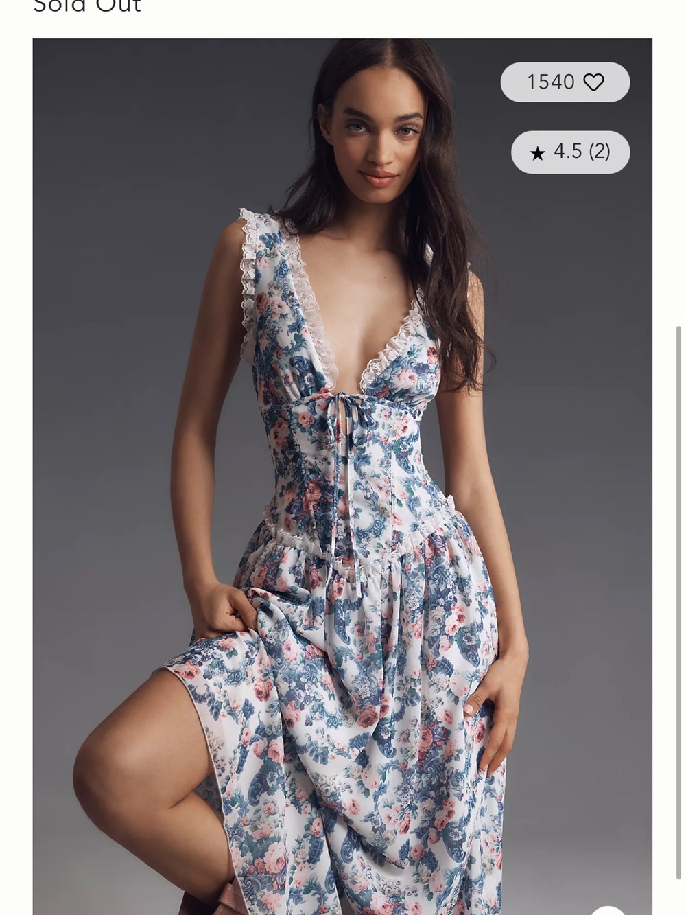 For Love and lemons Audrey maxi floral dress romantic cottagecore xsp